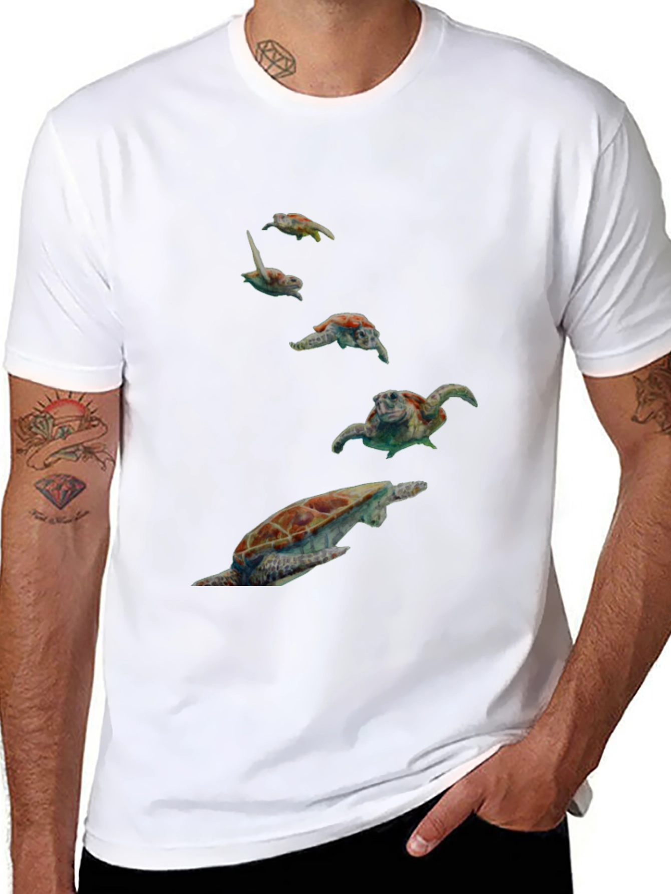 Turtle Graphic Black T-Shirt