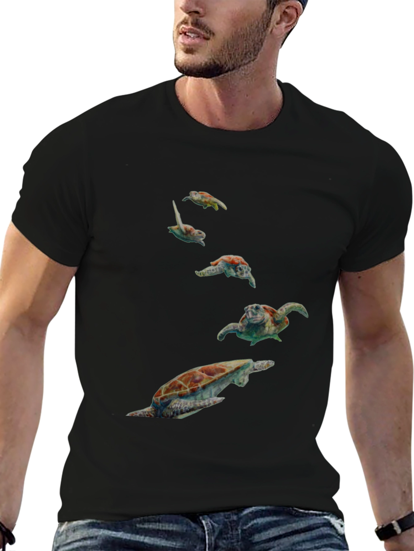 Turtle Graphic Black T-Shirt