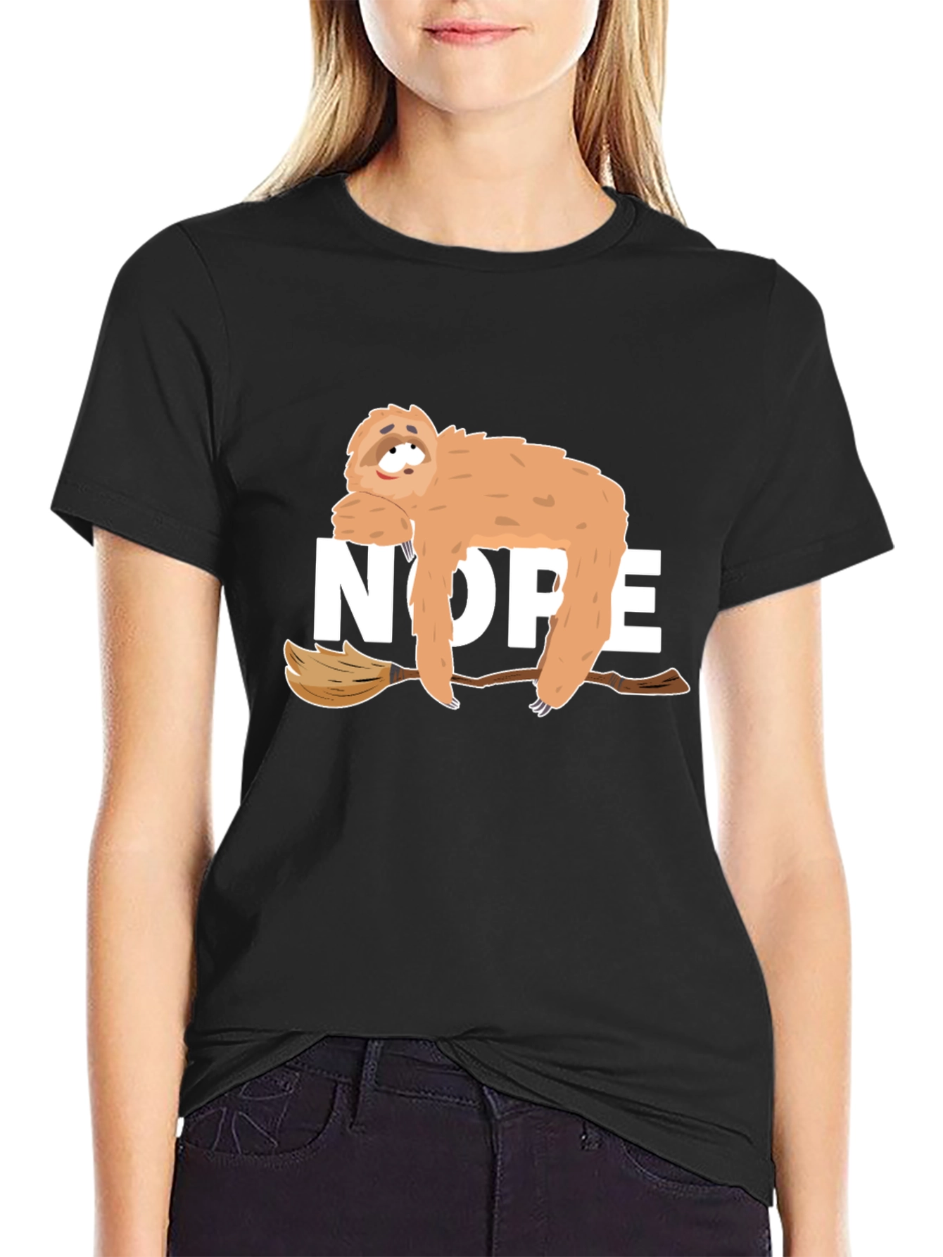 Nope Sloth Graphic Tee - Relaxed Style