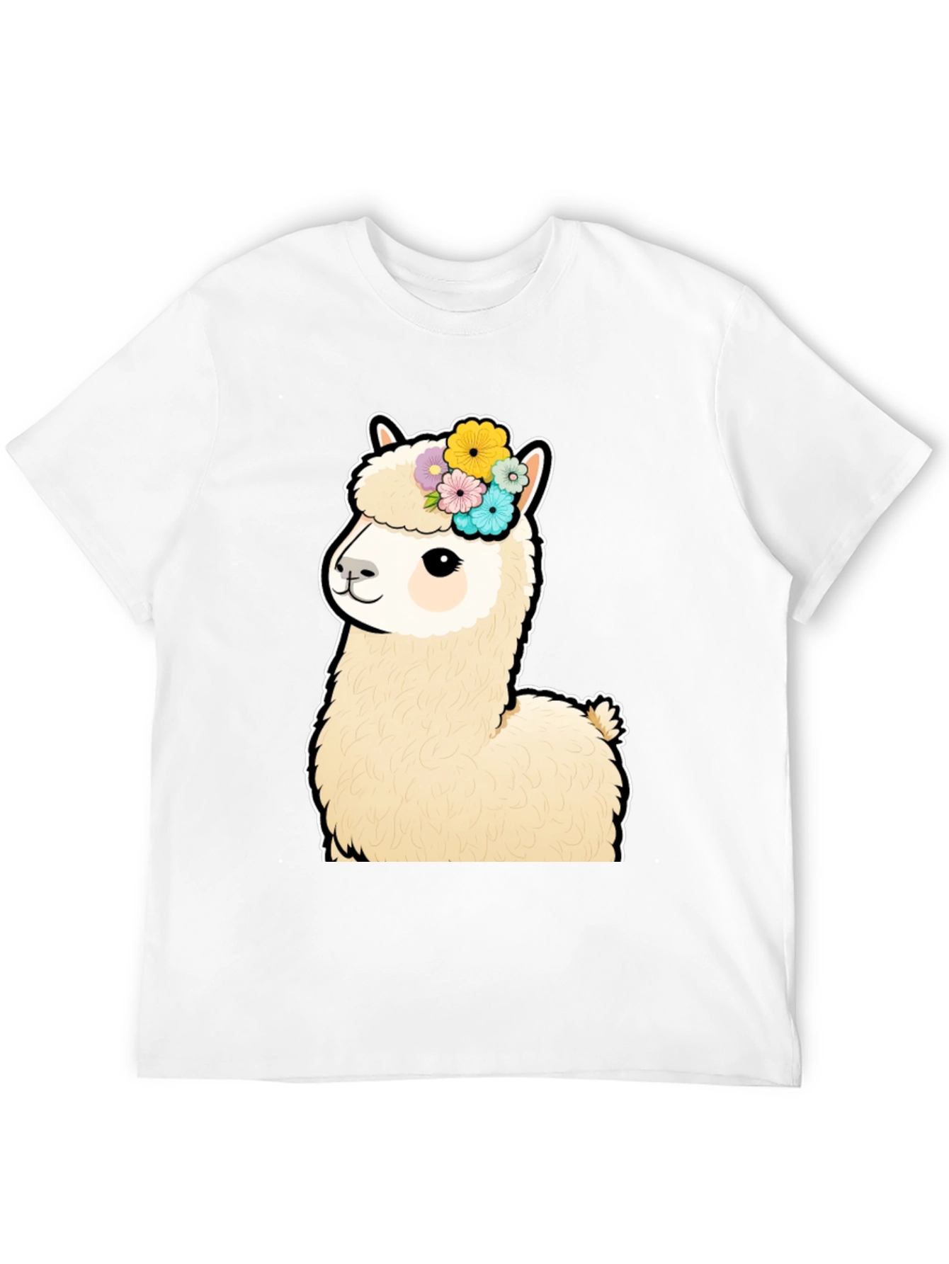 Alpaca Flower Crown Graphic T-Shirt