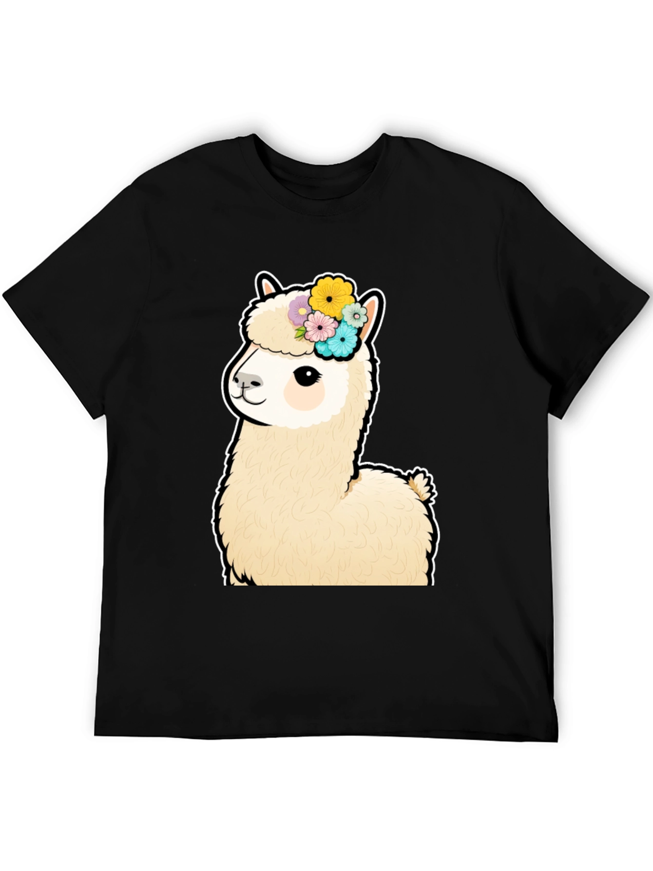 Alpaca Flower Crown Graphic T-Shirt