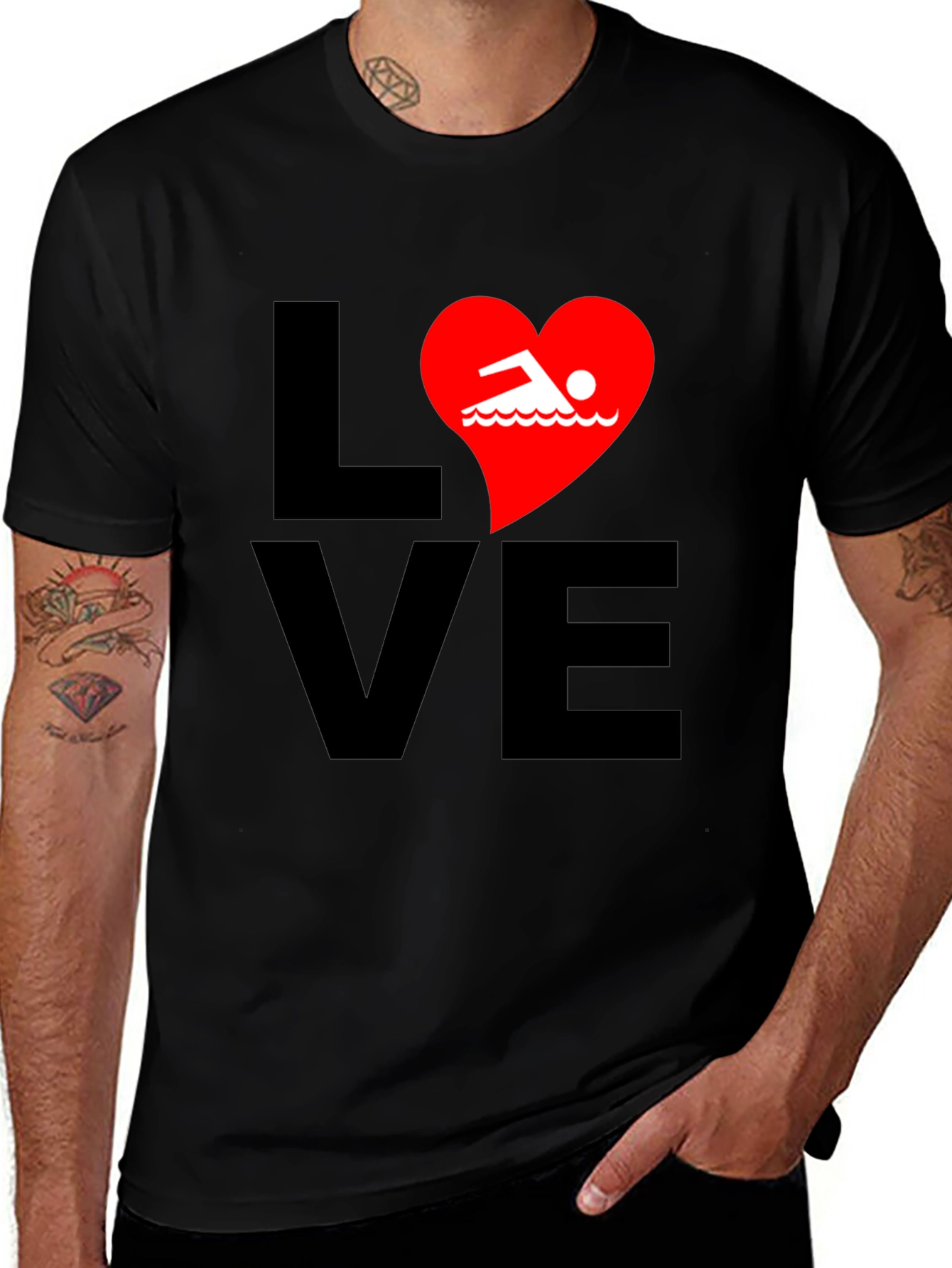 Love Swimming T-Shirt - Swimmer Heart Tee