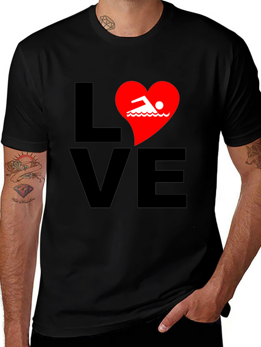 Love Swimming T-Shirt - Swimmer Heart Tee