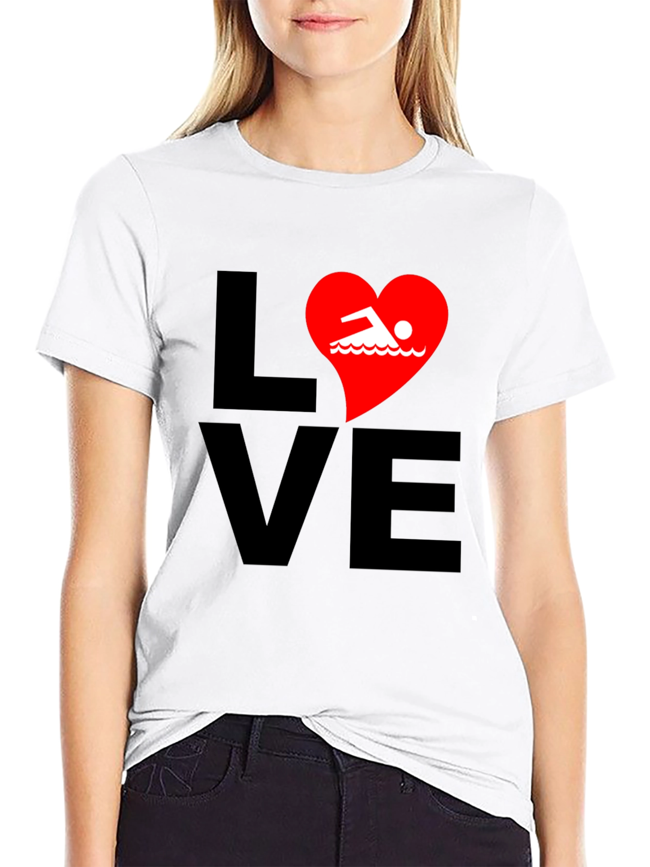 Love Swimming T-Shirt - Swimmer Heart Tee