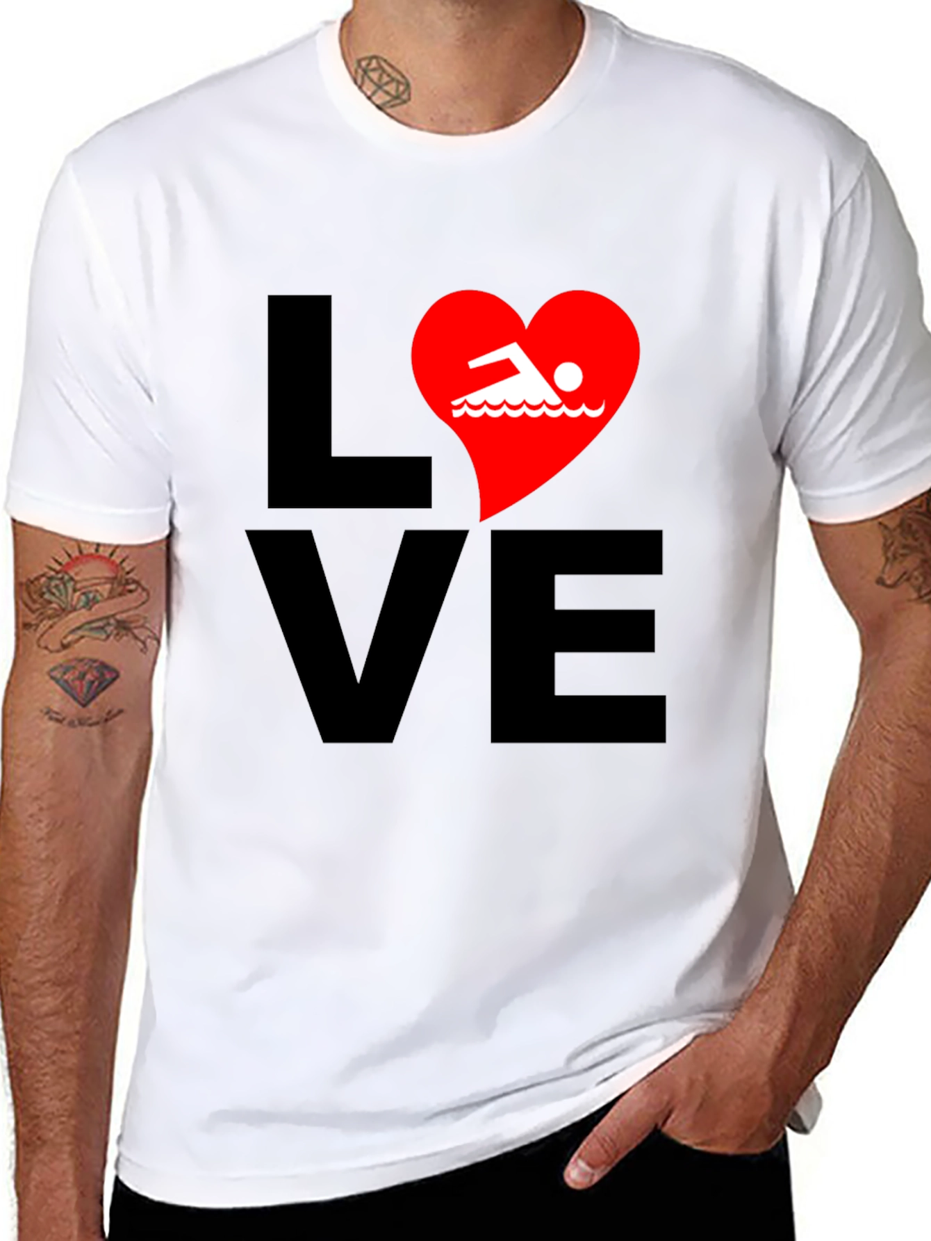 Love Swimming T-Shirt - Swimmer Heart Tee