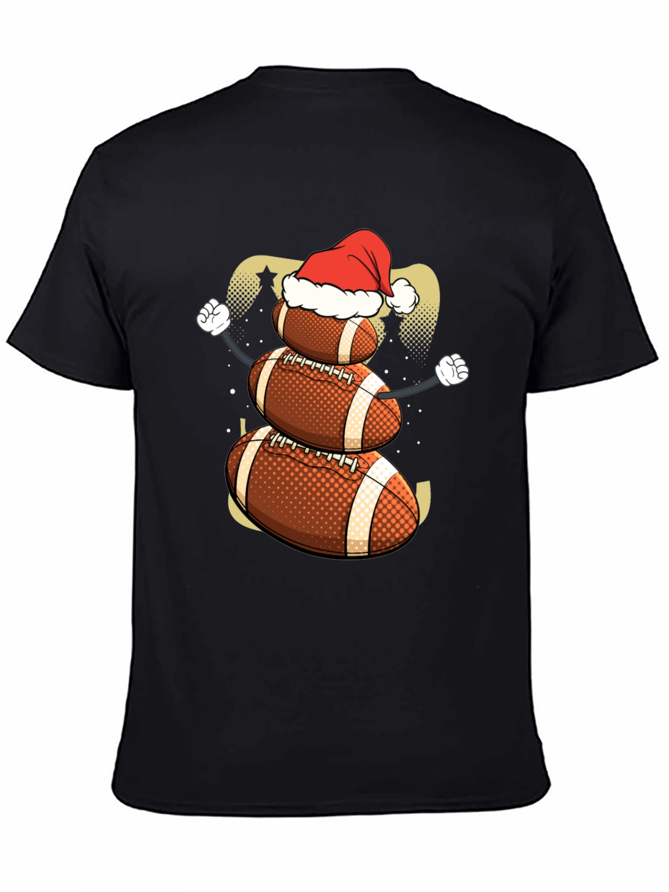 Football Snowman Christmas T-Shirt
