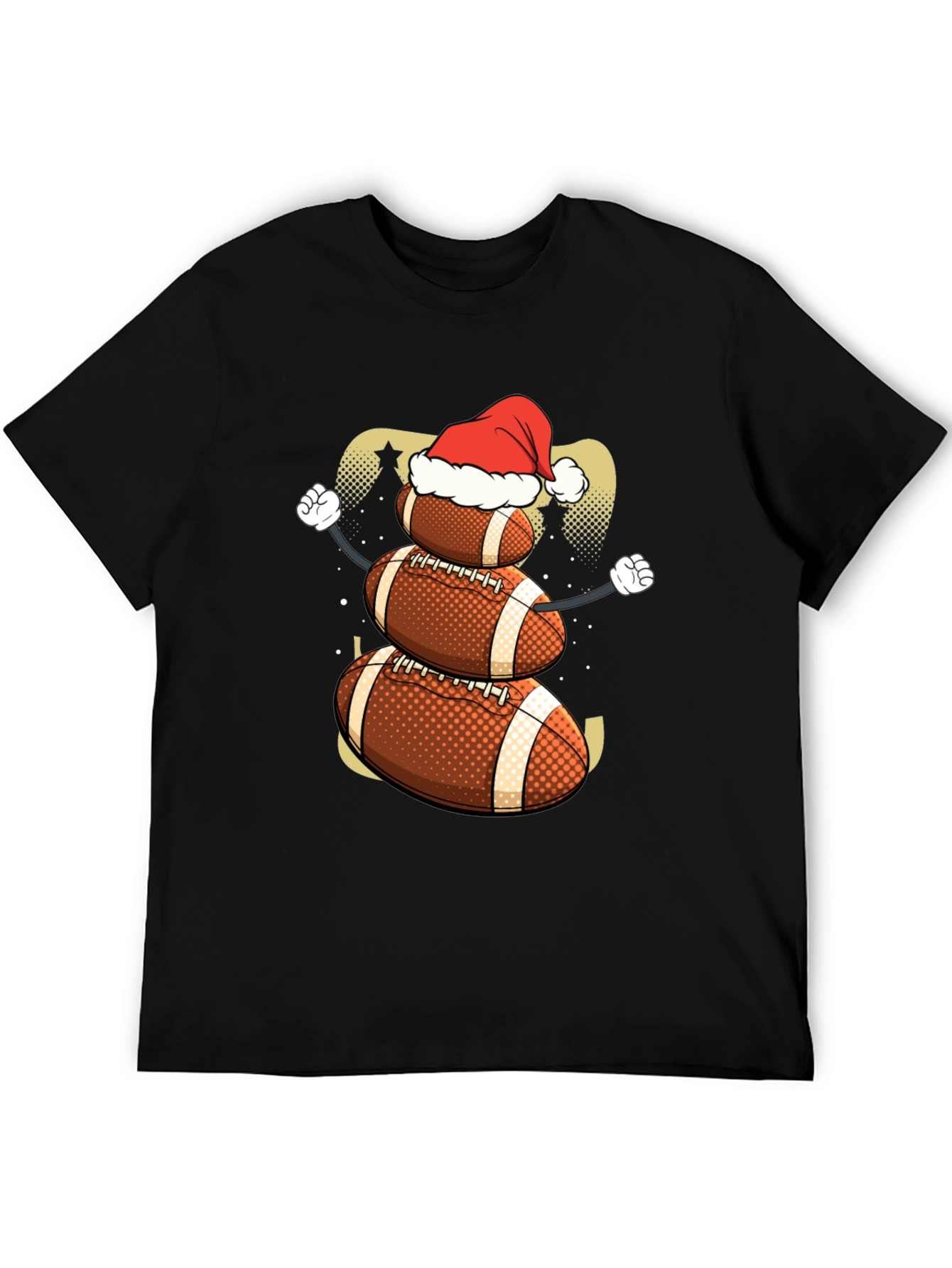 Football Snowman Christmas T-Shirt