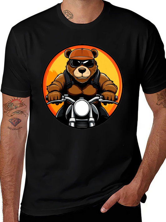 Cool Bear Biker T-Shirt - Black