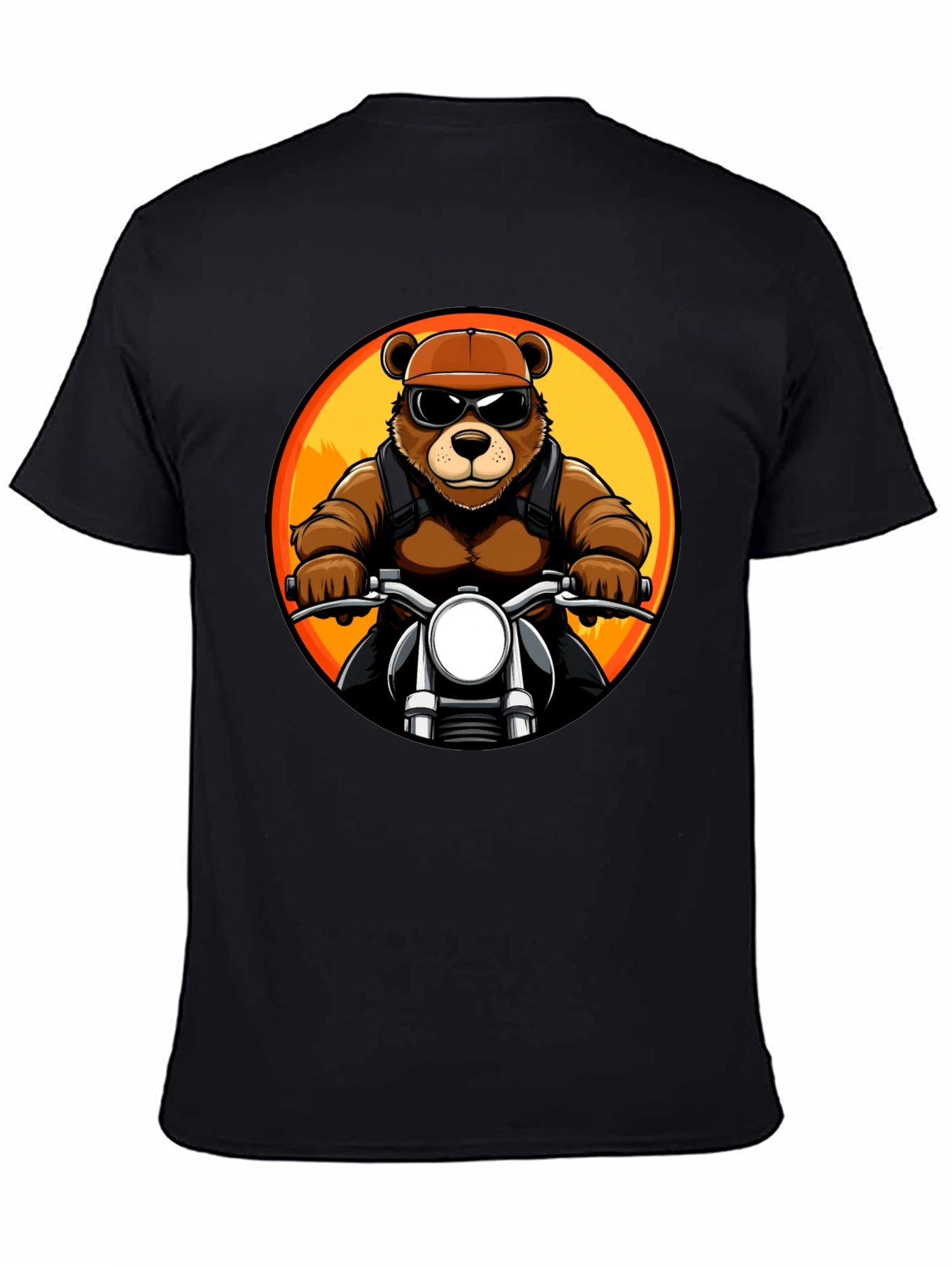 Cool Bear Biker T-Shirt - Black