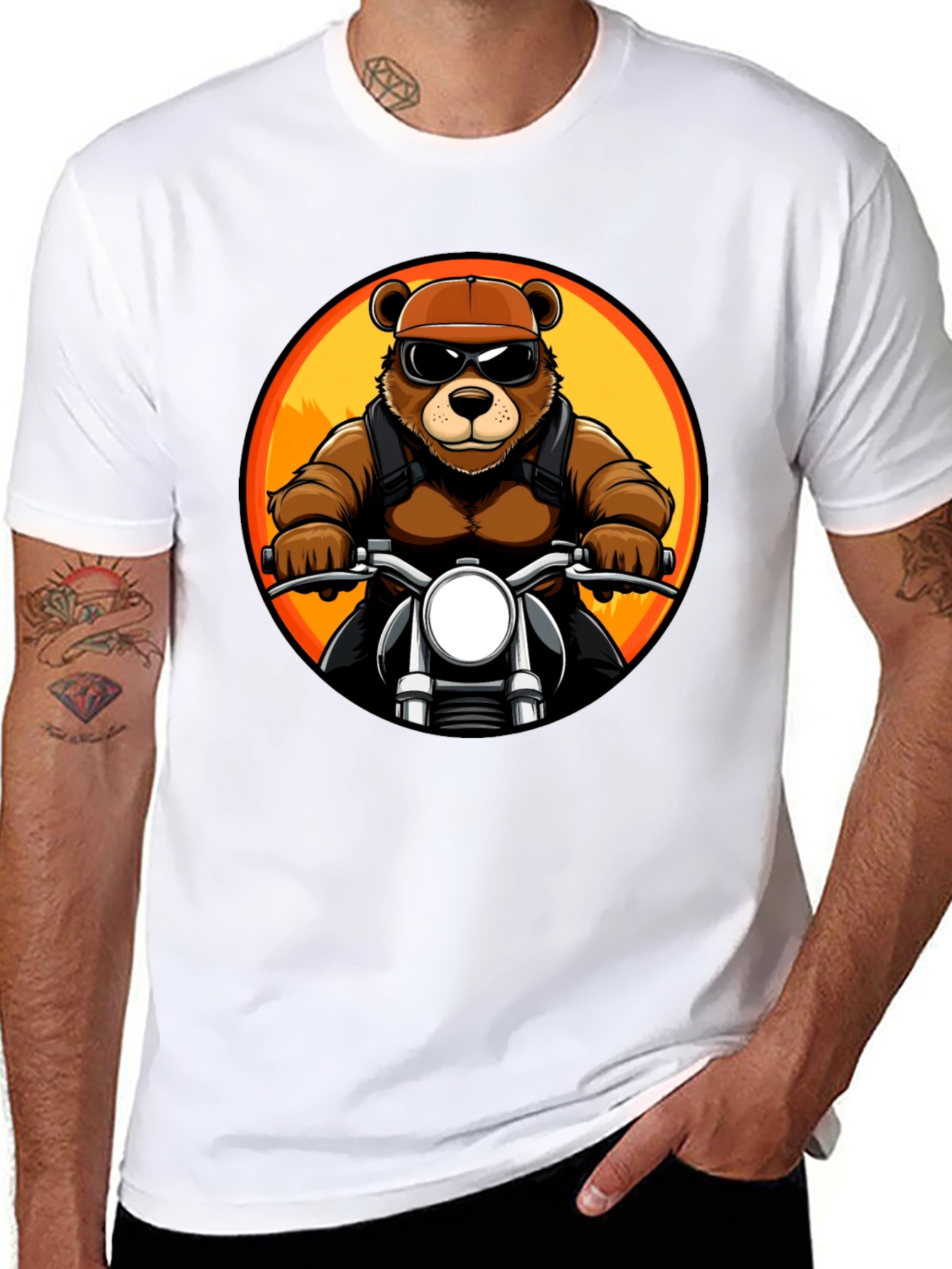 Cool Bear Biker T-Shirt - Black
