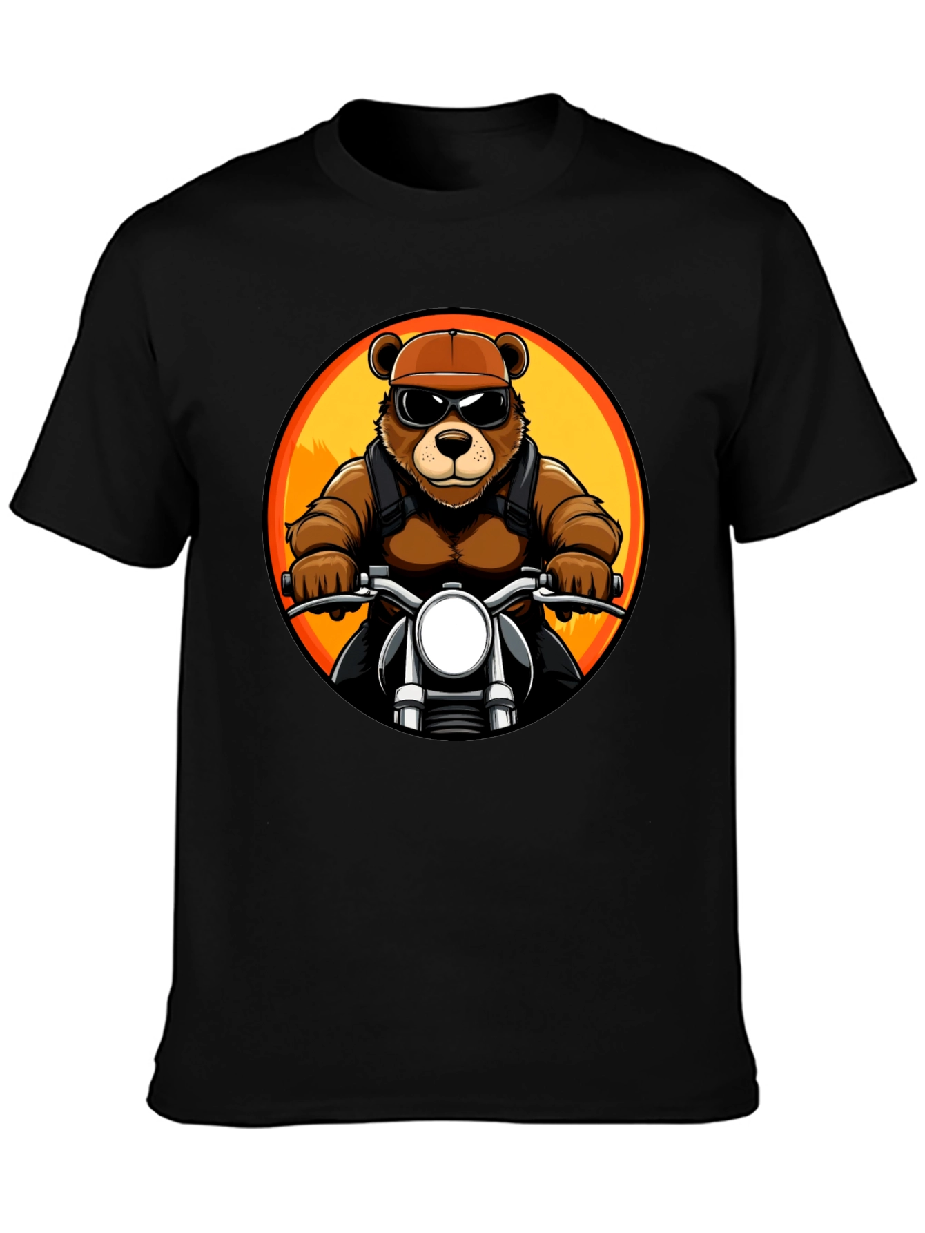 Cool Bear Biker T-Shirt - Black
