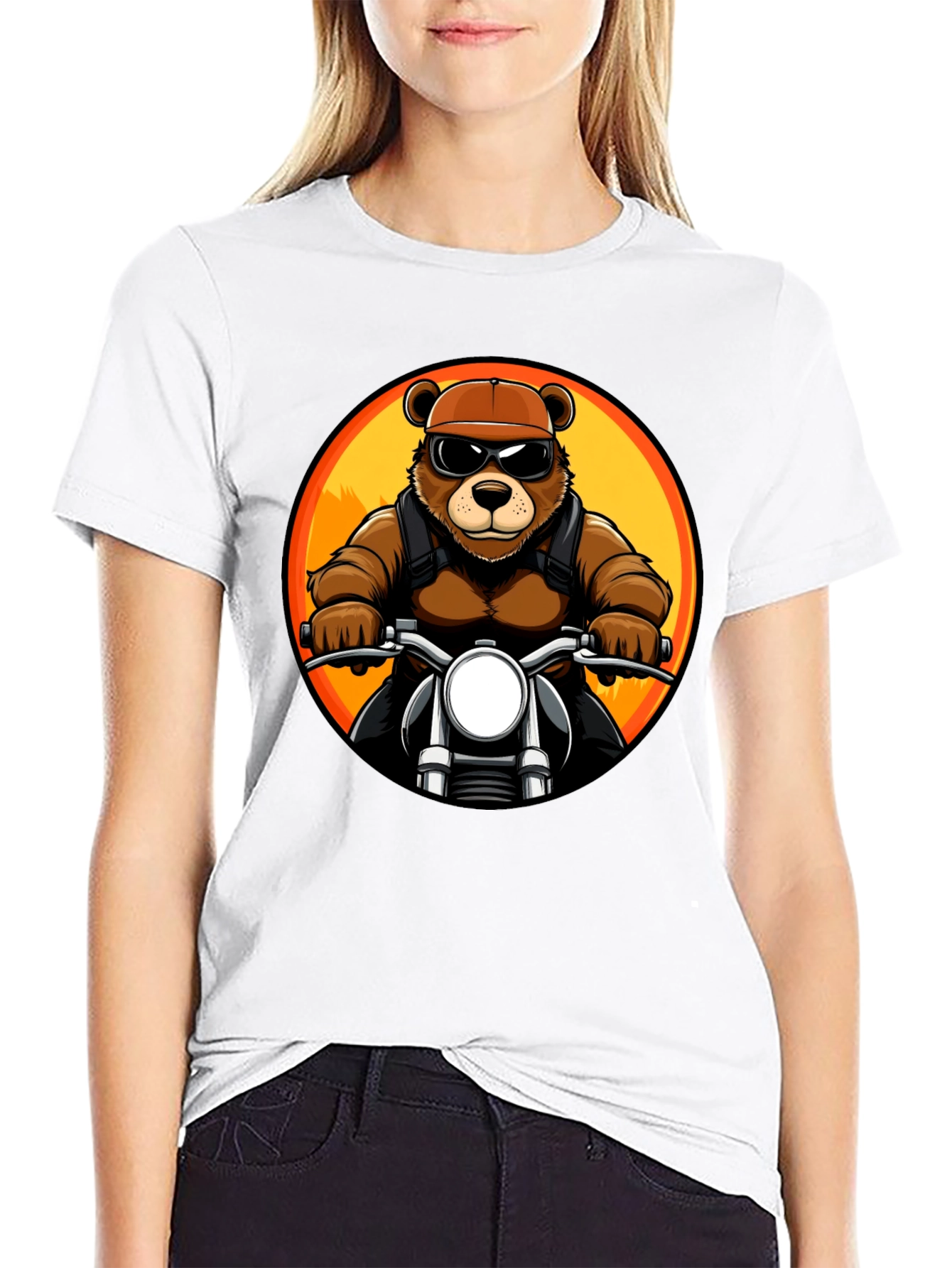 Cool Bear Biker T-Shirt - Black