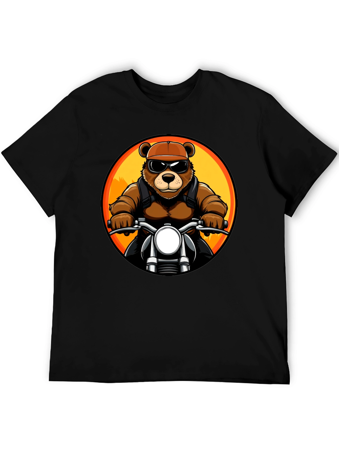 Cool Bear Biker T-Shirt - Black