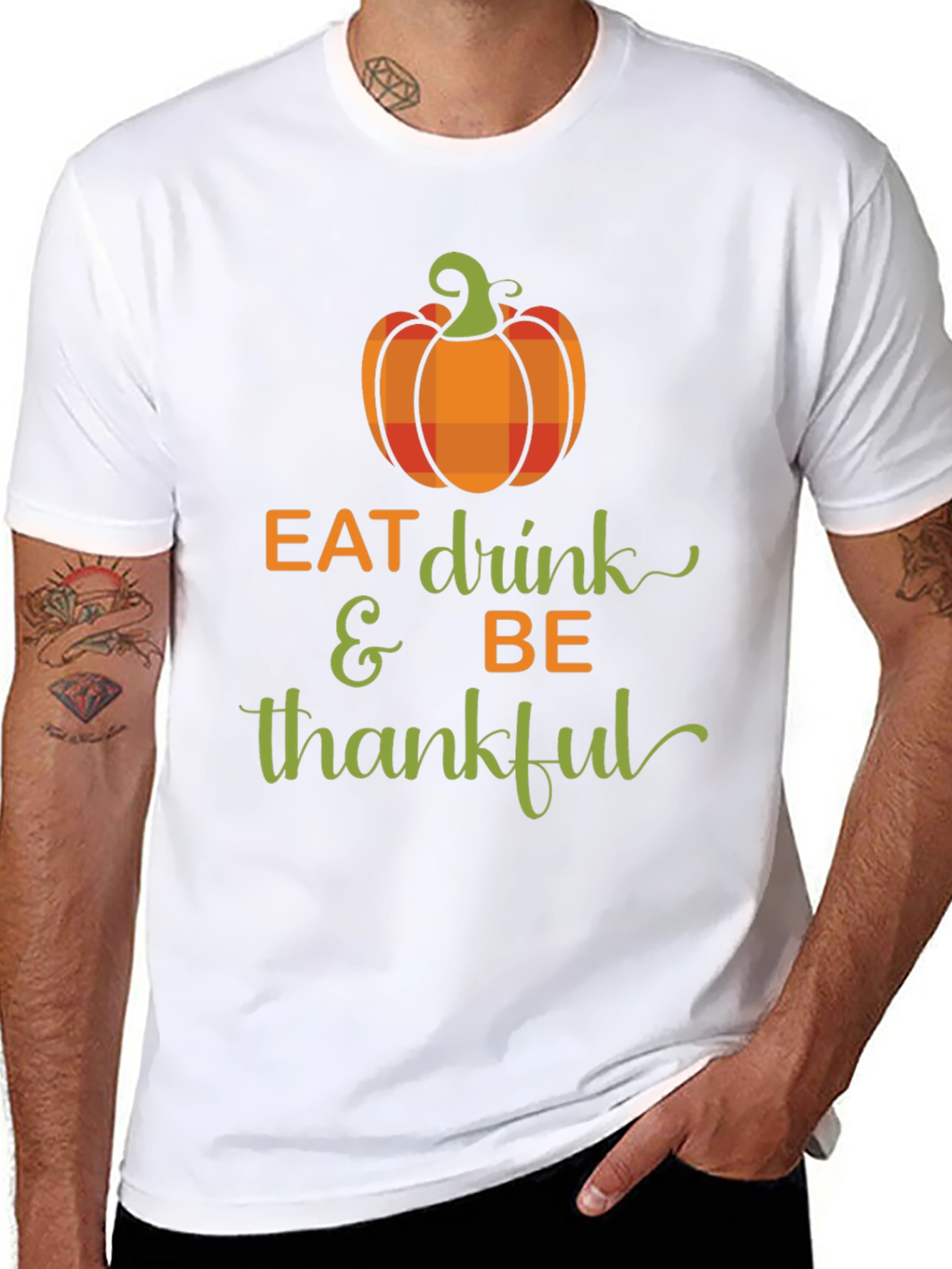 Eat Drink & Be Thankful Thanksgiving T-Shirt