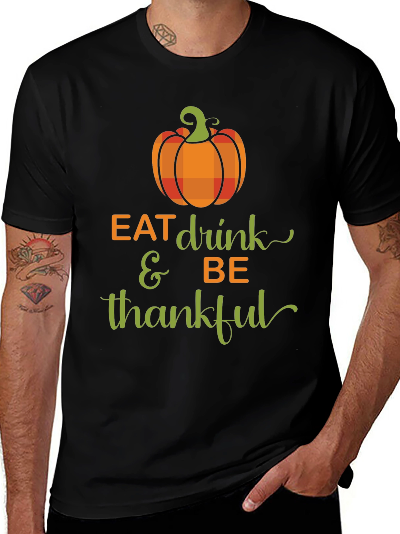 Eat Drink & Be Thankful Thanksgiving T-Shirt