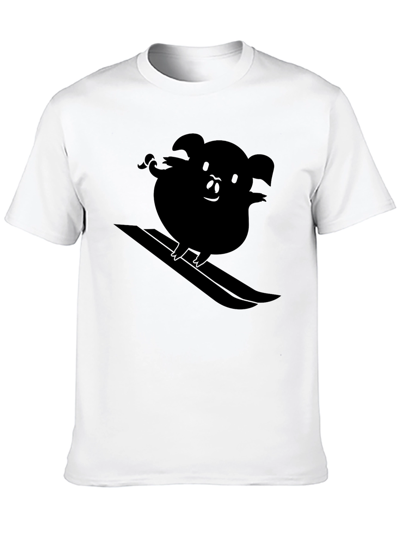 Cool Pig Surfing Graphic Tee - Black