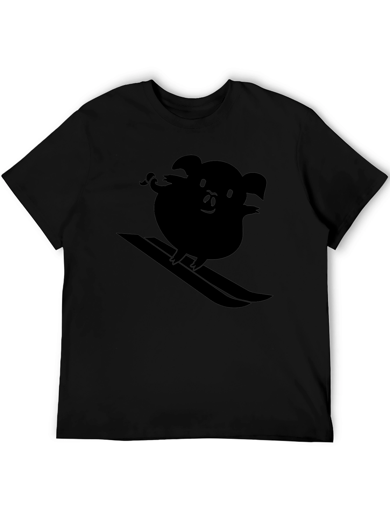 Cool Pig Surfing Graphic Tee - Black