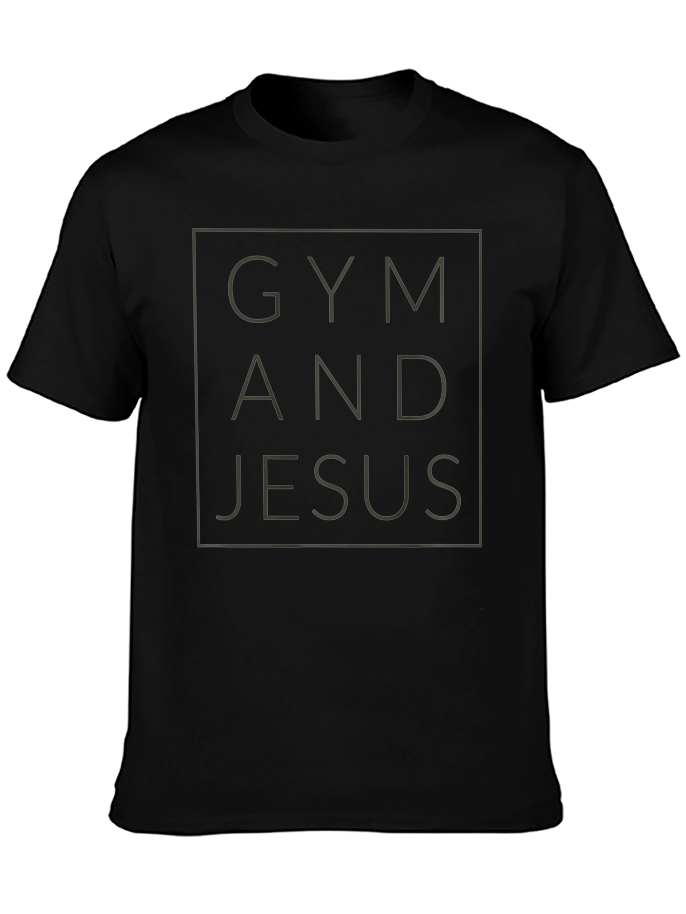 Gym and Jesus Graphic Tee - Black Cotton T-Shirt