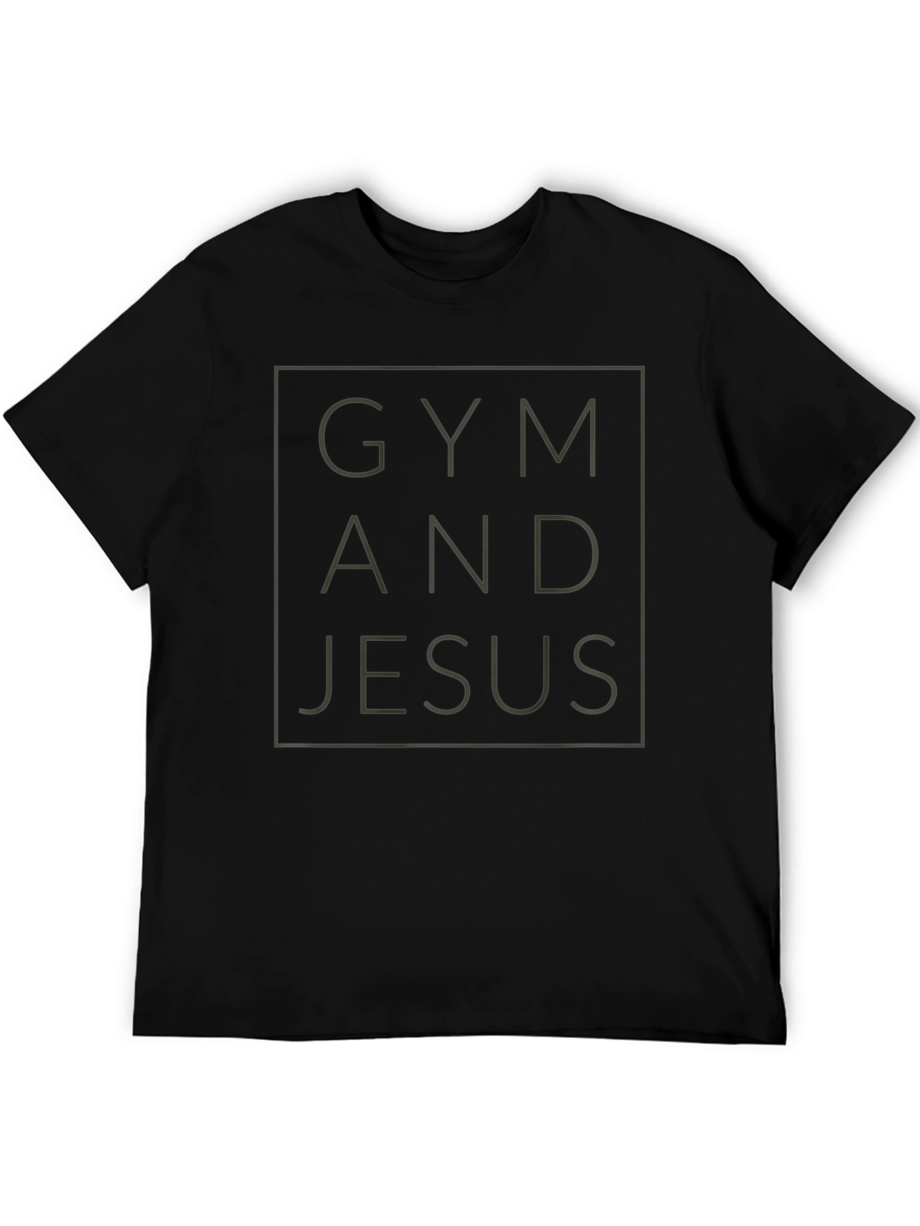 Gym and Jesus Graphic Tee - Black Cotton T-Shirt