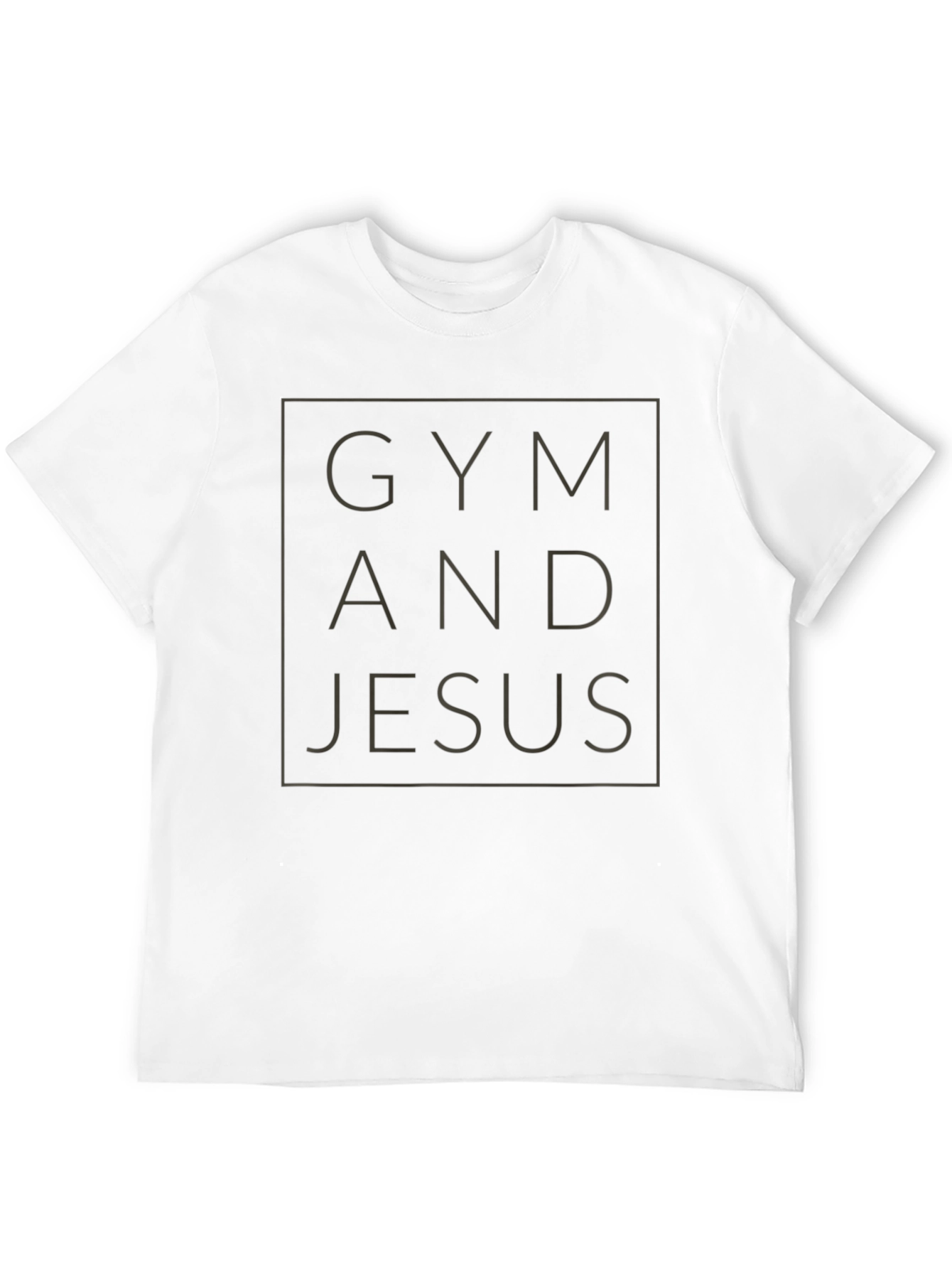 Gym and Jesus Graphic Tee - Black Cotton T-Shirt