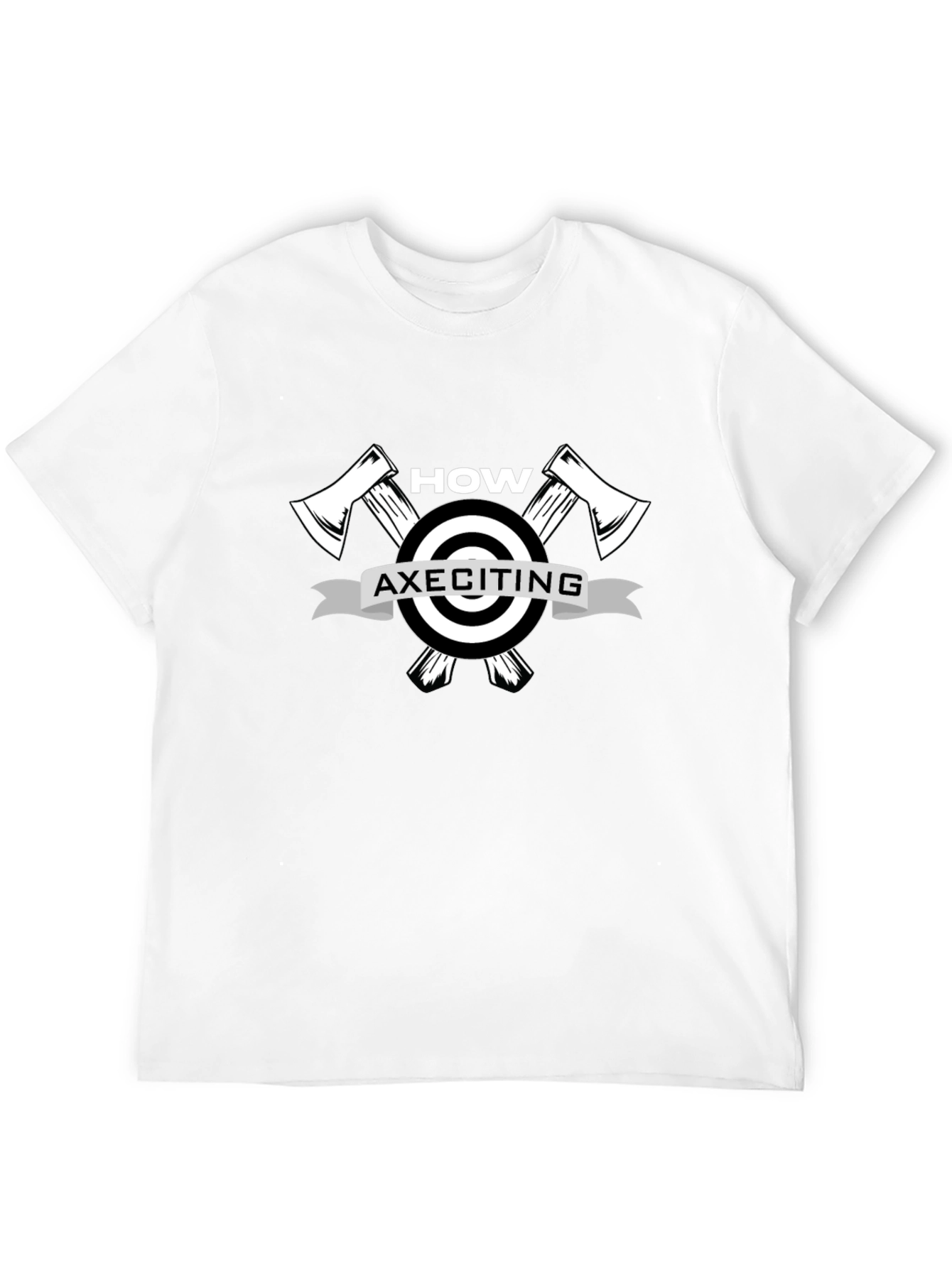 How AXEciting! Lumberjack Humor Black Graphic T-Shirt