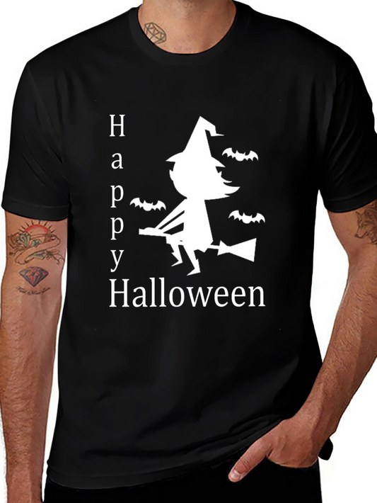 Happy Halloween T-Shirt Witch & Bats