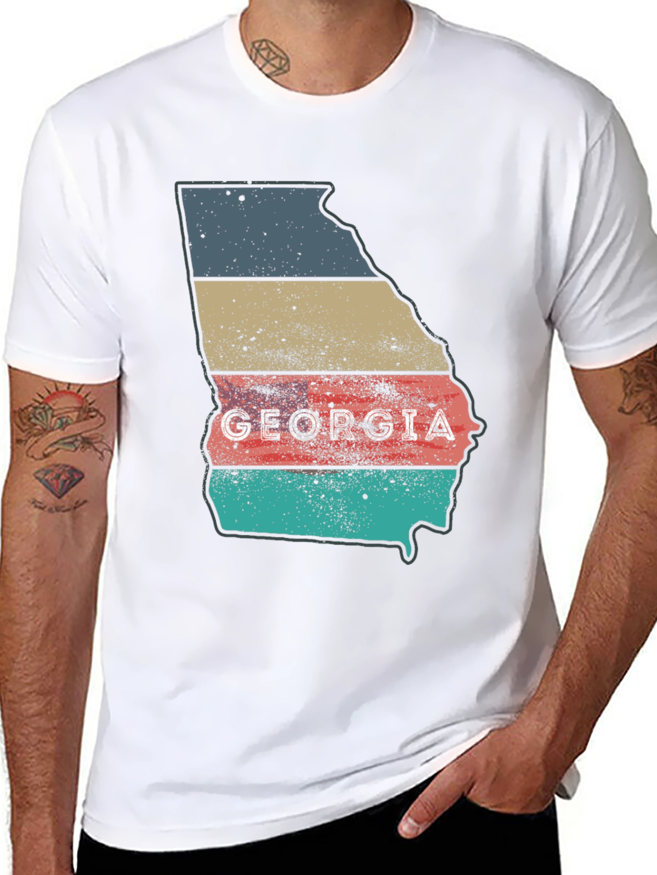 Georgia State Retro Style Mens T-Shirt