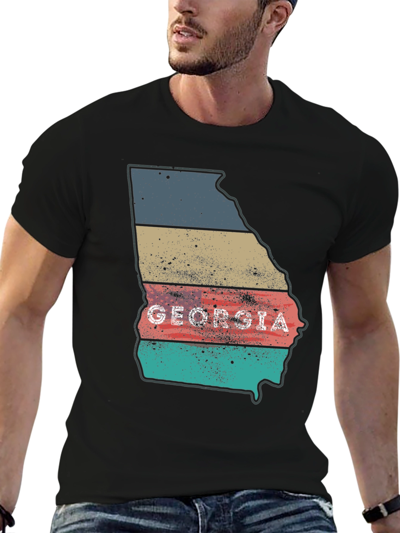 Georgia State Retro Style Mens T-Shirt