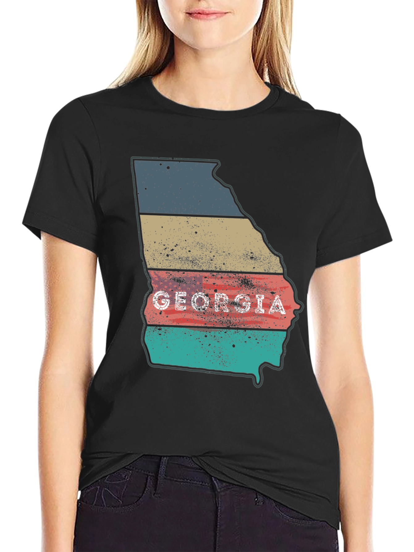 Georgia State Retro Style Mens T-Shirt