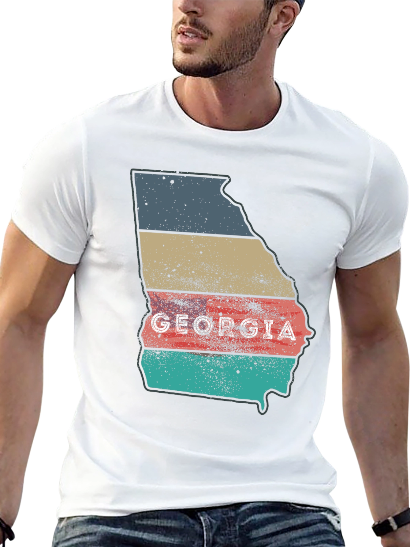 Georgia State Retro Style Mens T-Shirt