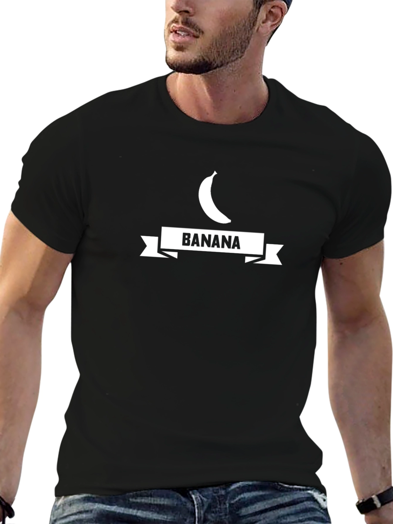 Banana Graphic Tee - Unisex Black Cotton T-Shirt