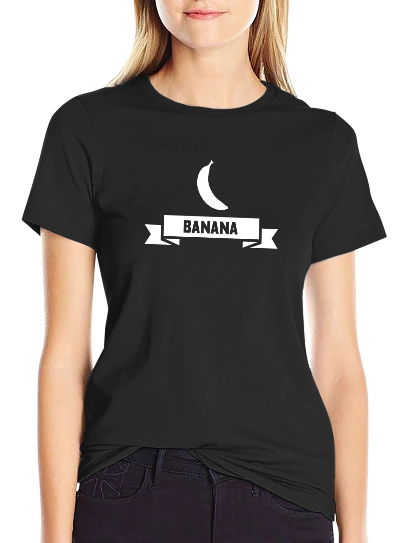 Banana Graphic Tee - Unisex Black Cotton T-Shirt