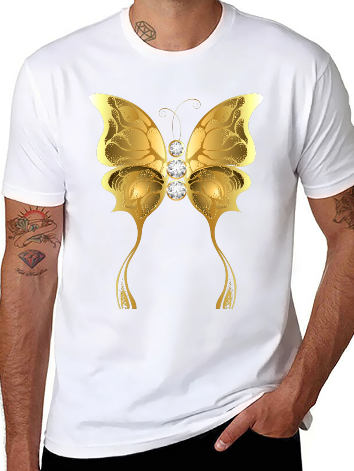 Golden Butterfly Graphic T-Shirt - Unisex