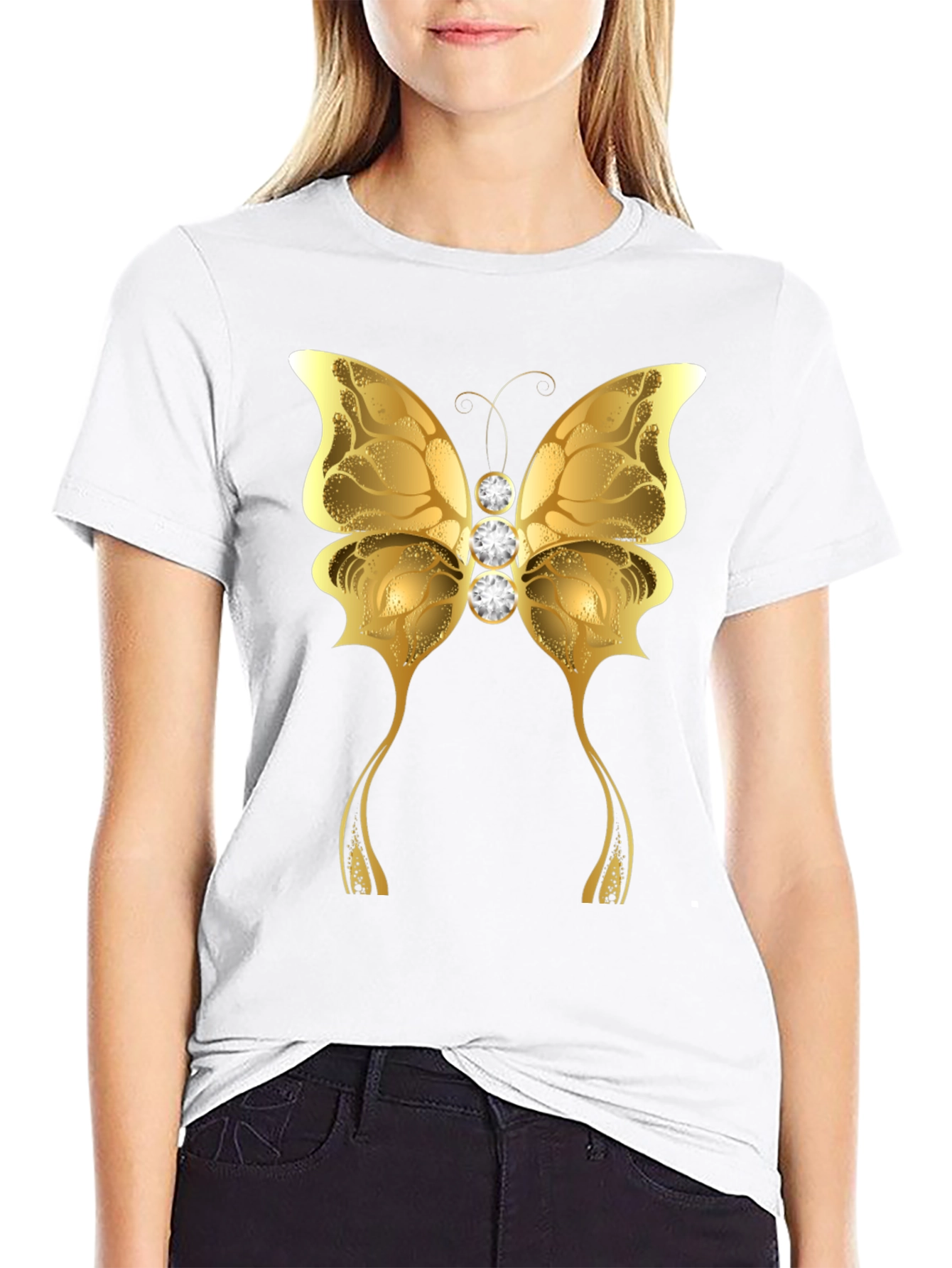 Golden Butterfly Graphic T-Shirt - Unisex