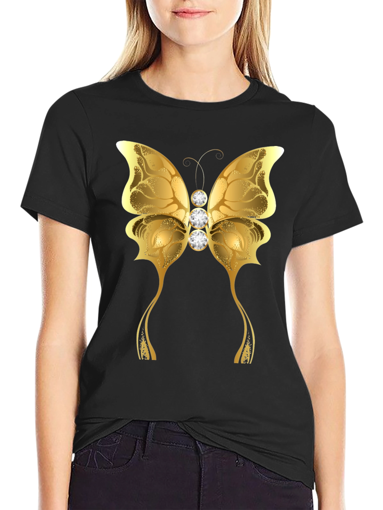 Golden Butterfly Graphic T-Shirt - Unisex