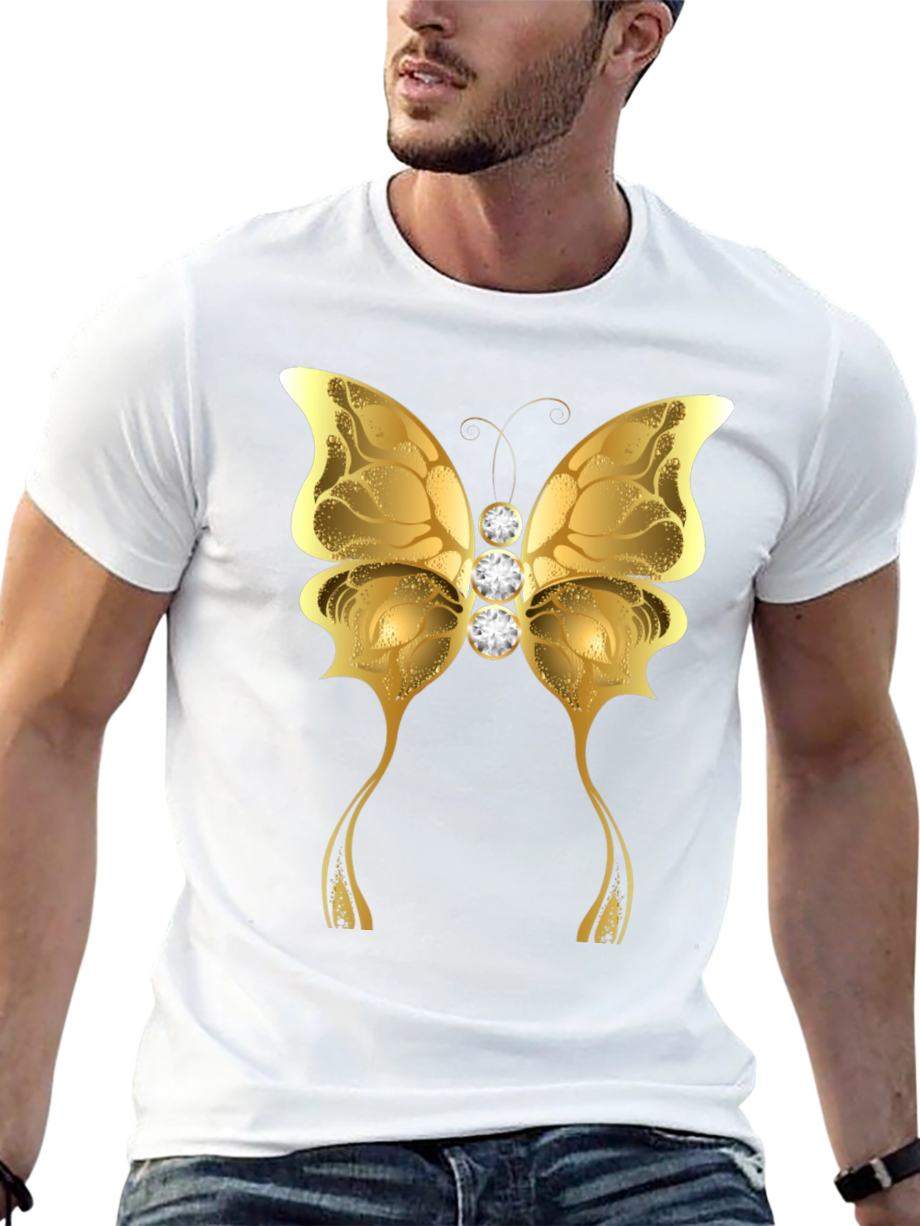 Golden Butterfly Graphic T-Shirt - Unisex