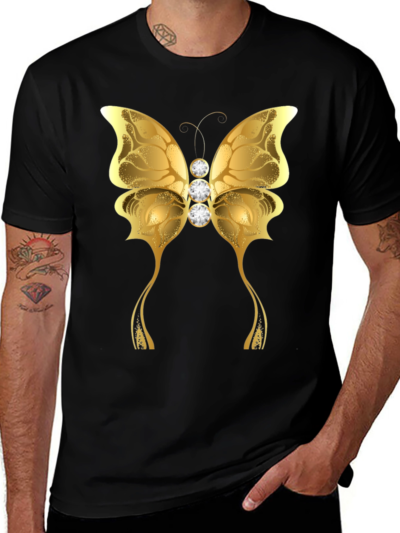 Golden Butterfly Graphic T-Shirt - Unisex