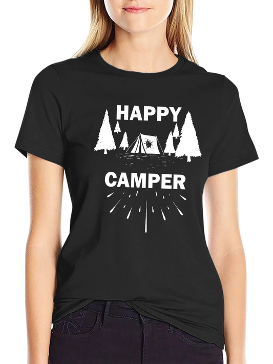 Happy Camper Graphic Tee - Outdoor Adventure Shirt