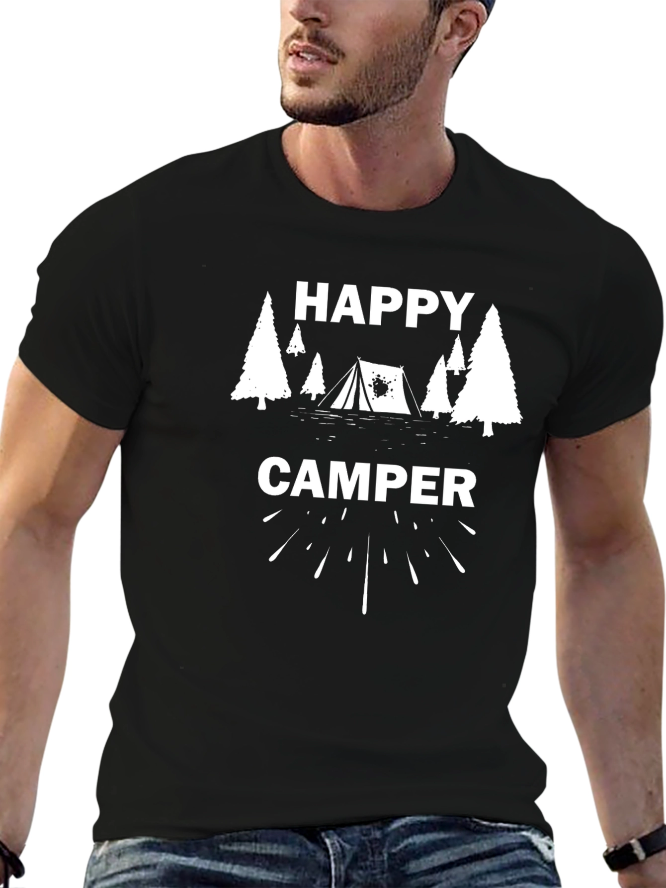 Happy Camper Graphic Tee - Outdoor Adventure Shirt