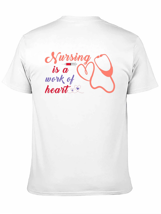 Nursing is a Work of Heart Black T-Shirt