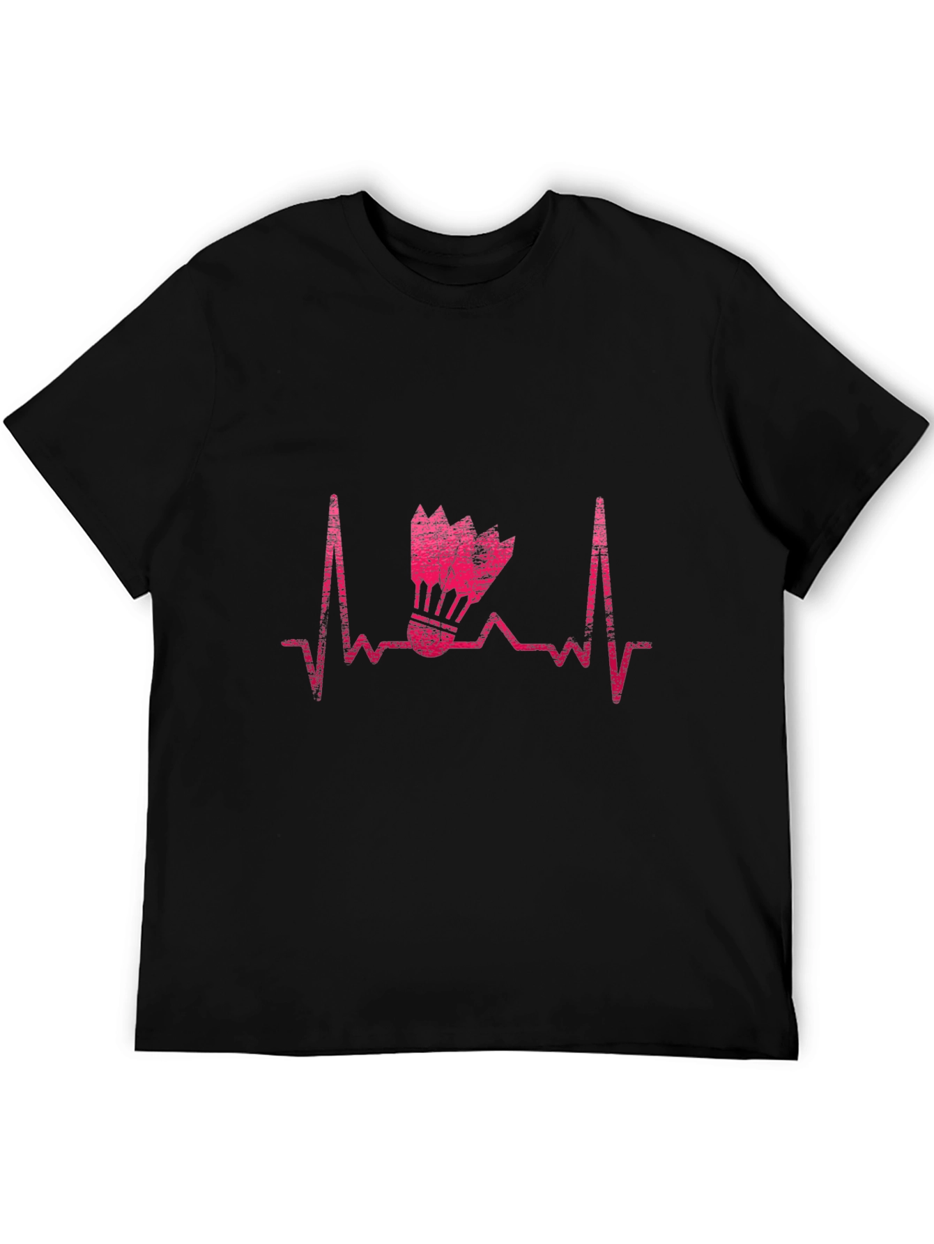 Badminton Heartbeat T-Shirt - Black