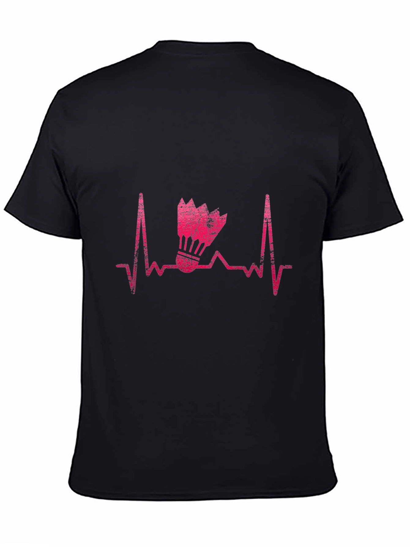 Badminton Heartbeat T-Shirt - Black