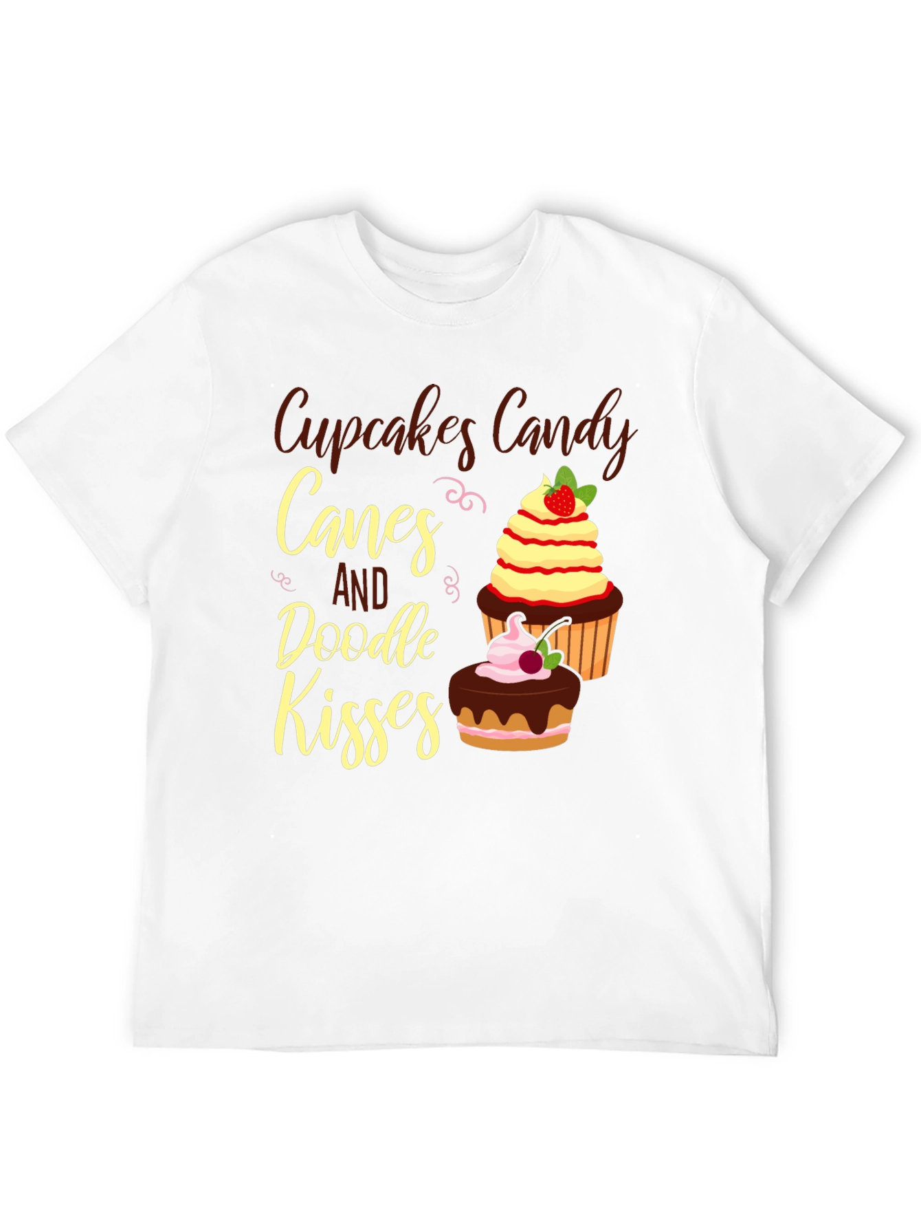 Cupcakes Candy Canes Doodle Kisses Graphic Tee