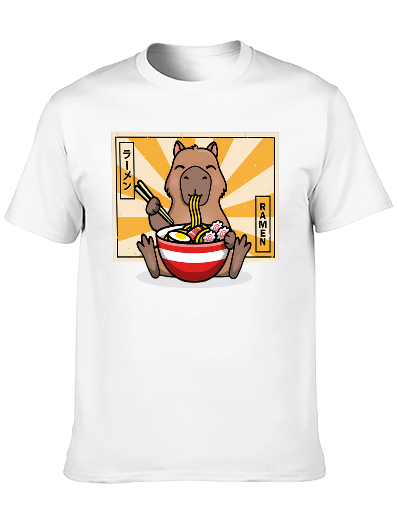 Capybara Ramen T-Shirt - Cute Anime Graphic Tee