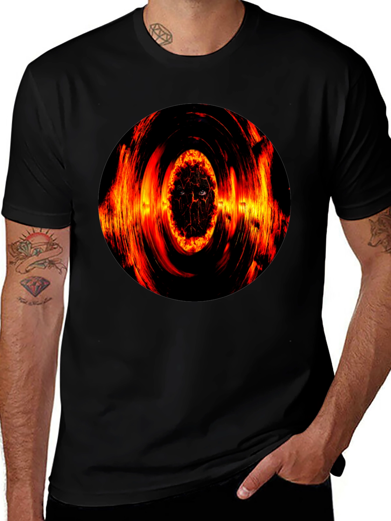 Inferno Eye Graphic Black T-Shirt