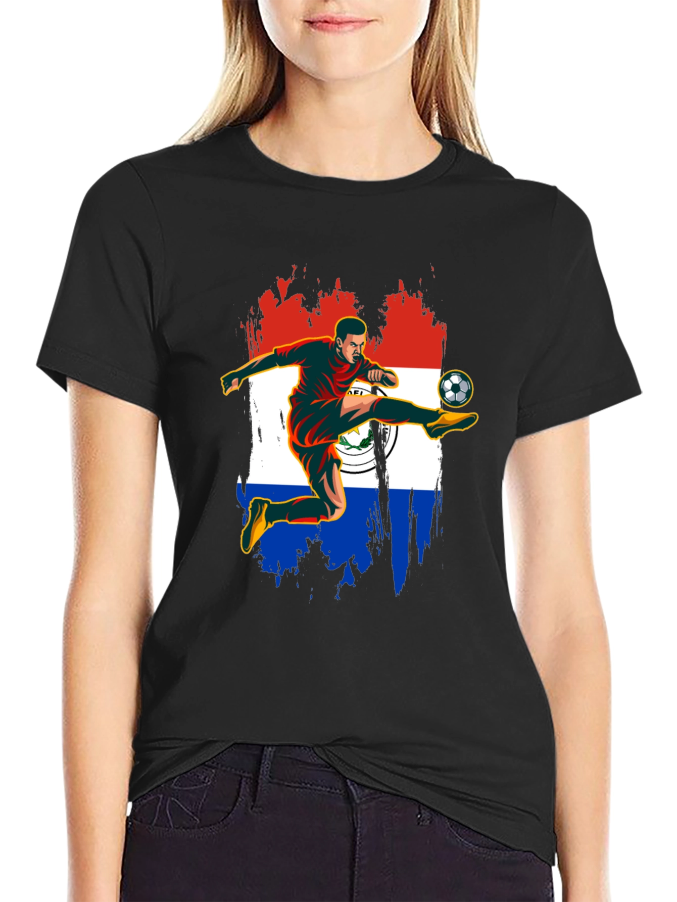 Paraguay Soccer Fan T-Shirt - Football Player Design