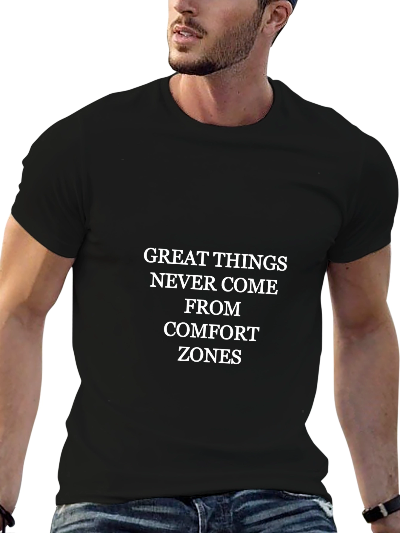Motivational Graphic Tee: Great Things Never Come