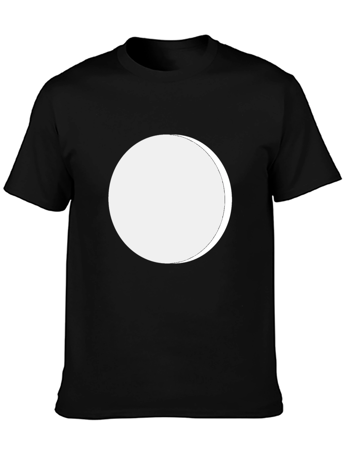 Mens Black T-Shirt with Blank White Circle Design