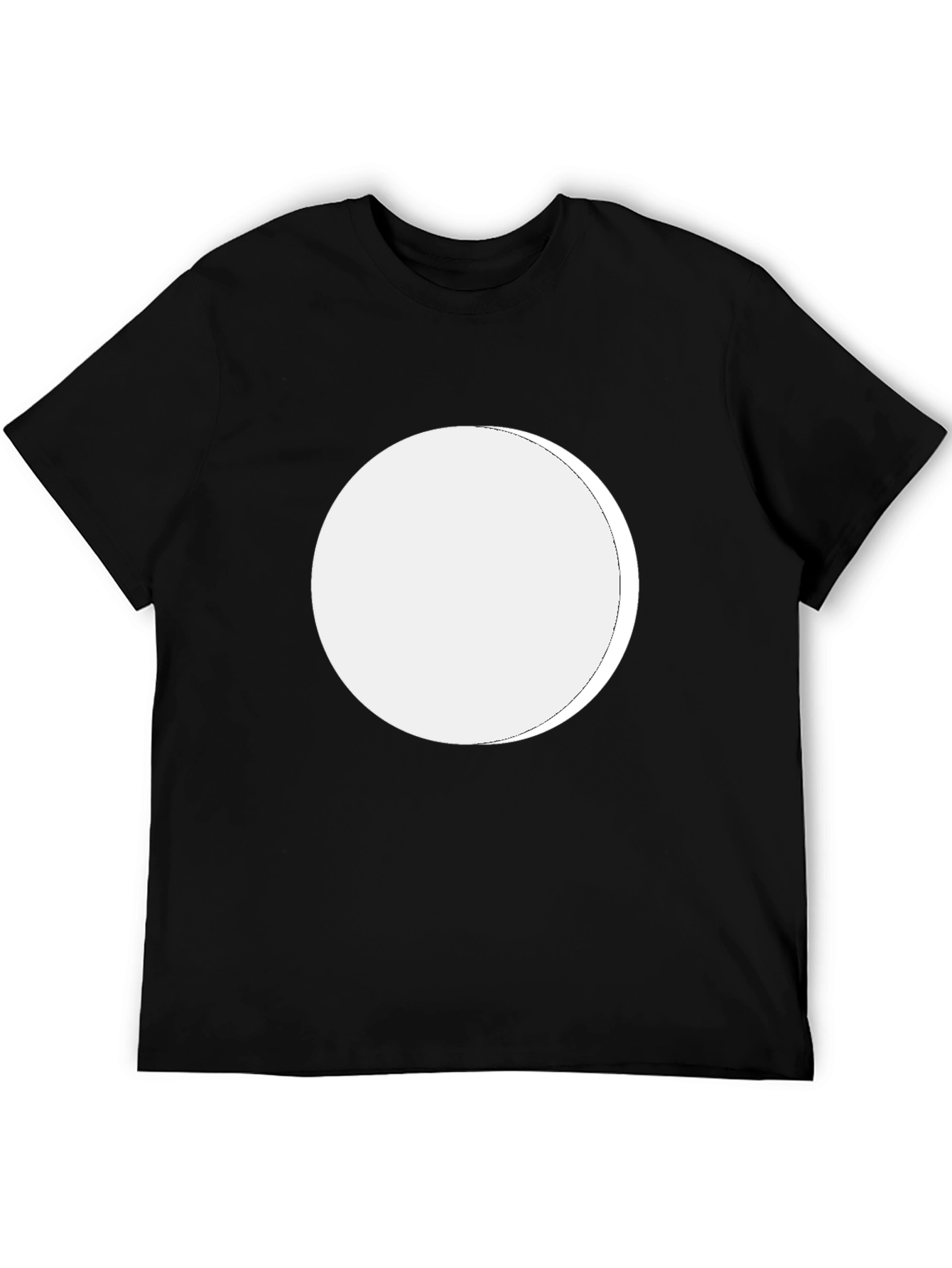 Mens Black T-Shirt with Blank White Circle Design