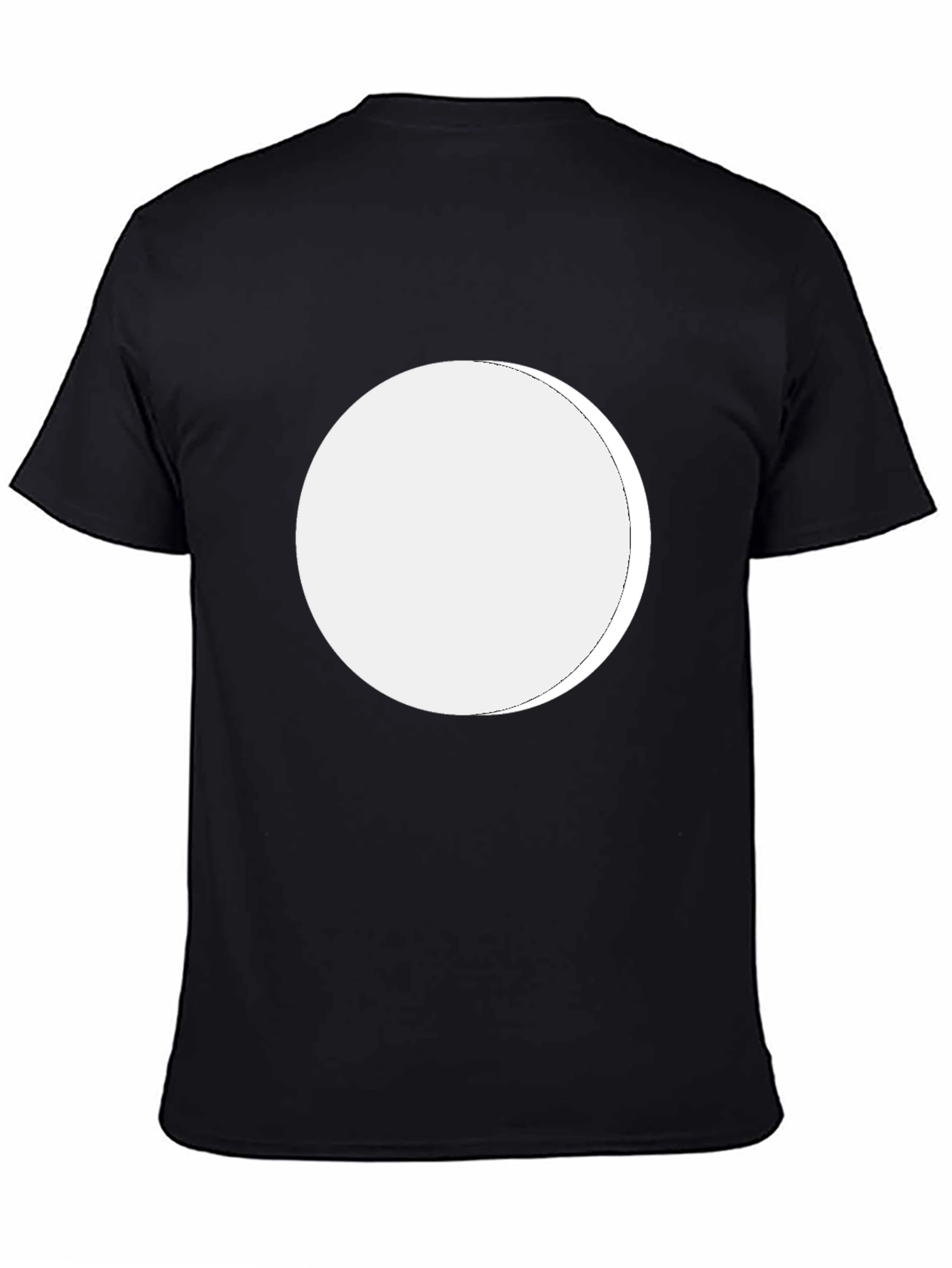 Mens Black T-Shirt with Blank White Circle Design